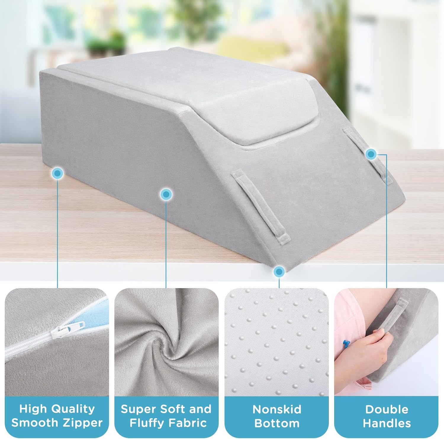 DREAMANIA Almohadas de elevación de piernas para después de la cirugía, almohadas ajustables para las piernas, almohadas de elevación de pies de