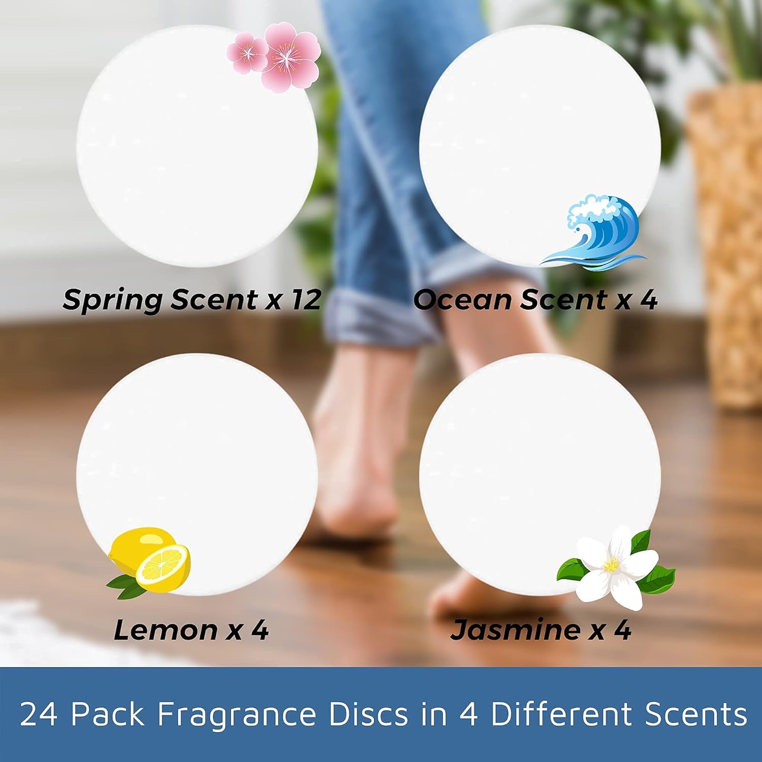 F Flammi – Juego de 6 almohadillas para fregona de vapor + 24 discos aromáticos para Bissell PowerFresh Vac & Steam Mop 2747A y Symphony Vac & Steam