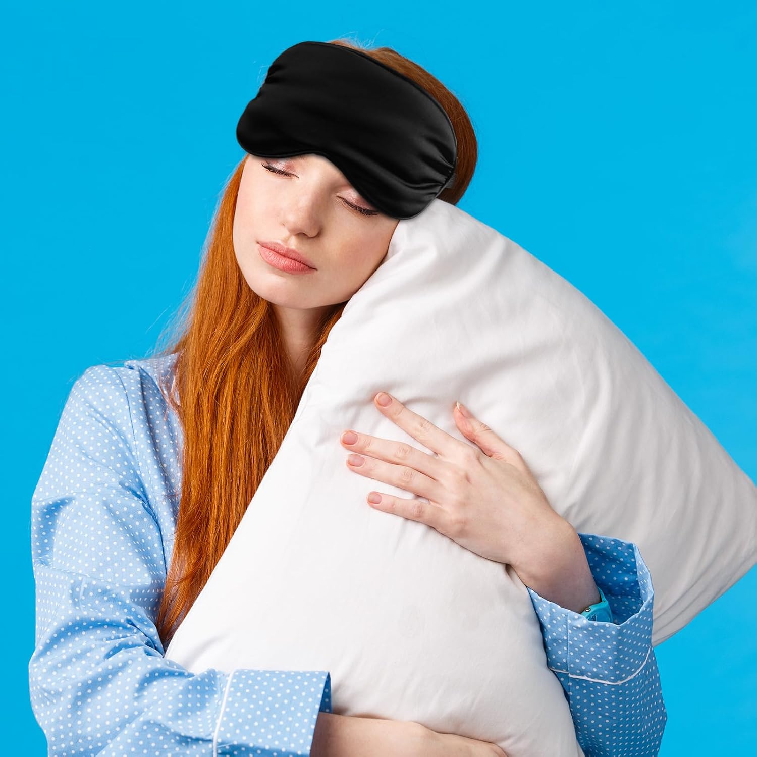 BBTO Máscara de seda para dormir, 4 unidades, máscara de ojos suave con correa ajustable para el hombro, máscara de ojos para sombrear el sueño,