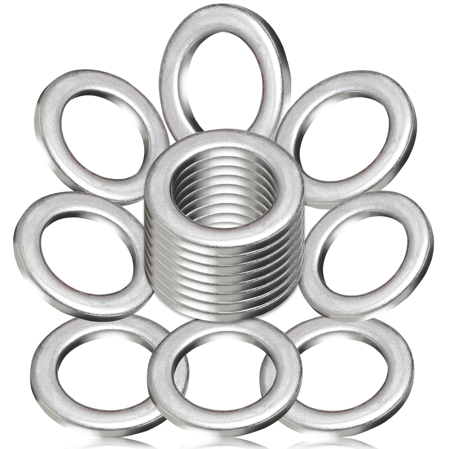 24 piezas de tapón de drenaje de aceite arandela de aluminio M14 Crush Washer tapón de drenaje de aceite – Sello premium reemplaza para OEM