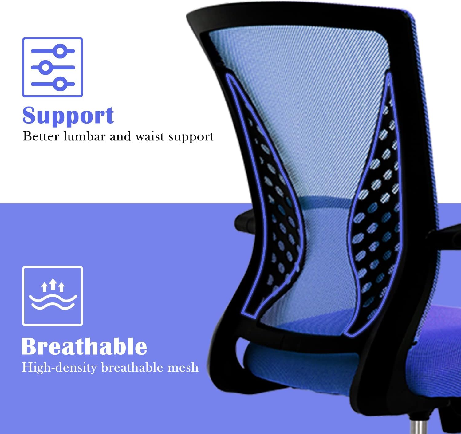 Silla ergonómica de oficina, silla de escritorio de malla para computadora, silla de oficina en casa con soporte lumbar, reposabrazos moderna