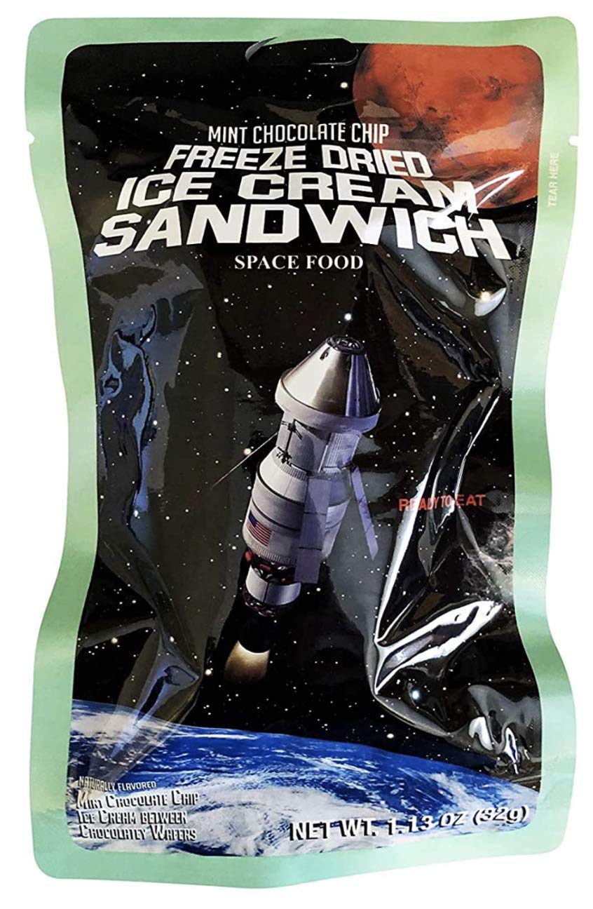 LuvyDuvy 2 sándwiches de helado de vainilla liofilizados y 2 chispas de chocolate con menta  Paquete de 4 en total