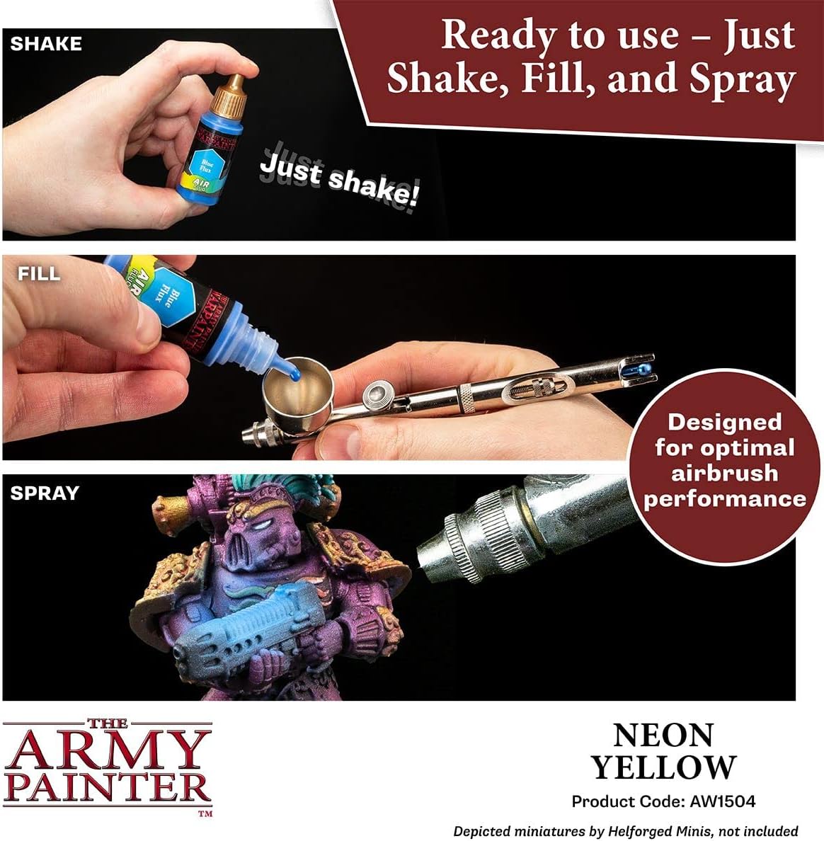 The Army Painter Warpaint Air Fluorescent Neon Yellow – Pintura acrílica no tóxica a base de agua muy pigmentada para juegos de rol de mesa, juegos