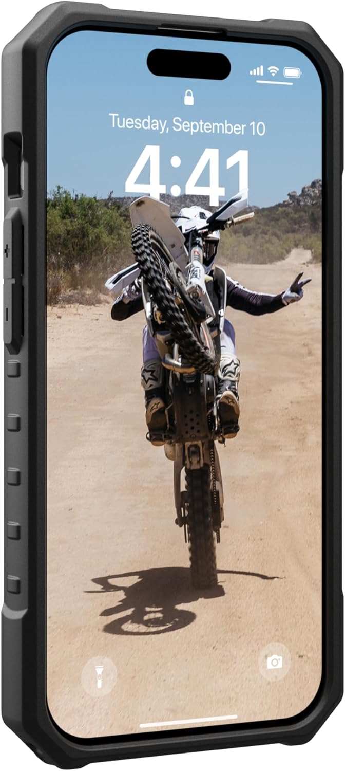 URBAN ARMOR GEAR UAG – Funda compatible con iPhone 15 Pro de 6.1 pulgadas, Pathfinder Cloud Blue, imán integrado compatible con carga MagSafe, funda