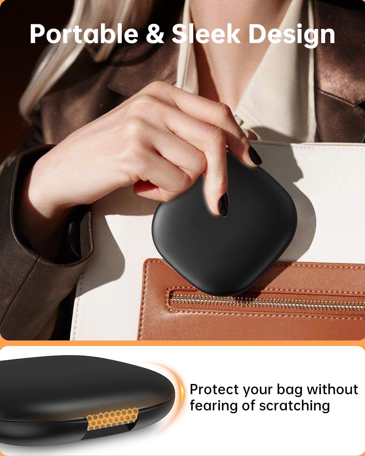 Gospire Espejo de maquillaje de viaje recargable de doble cara con luces y aumento 10X, espejo compacto LED con 3 colores de luz y brillo ajustable,