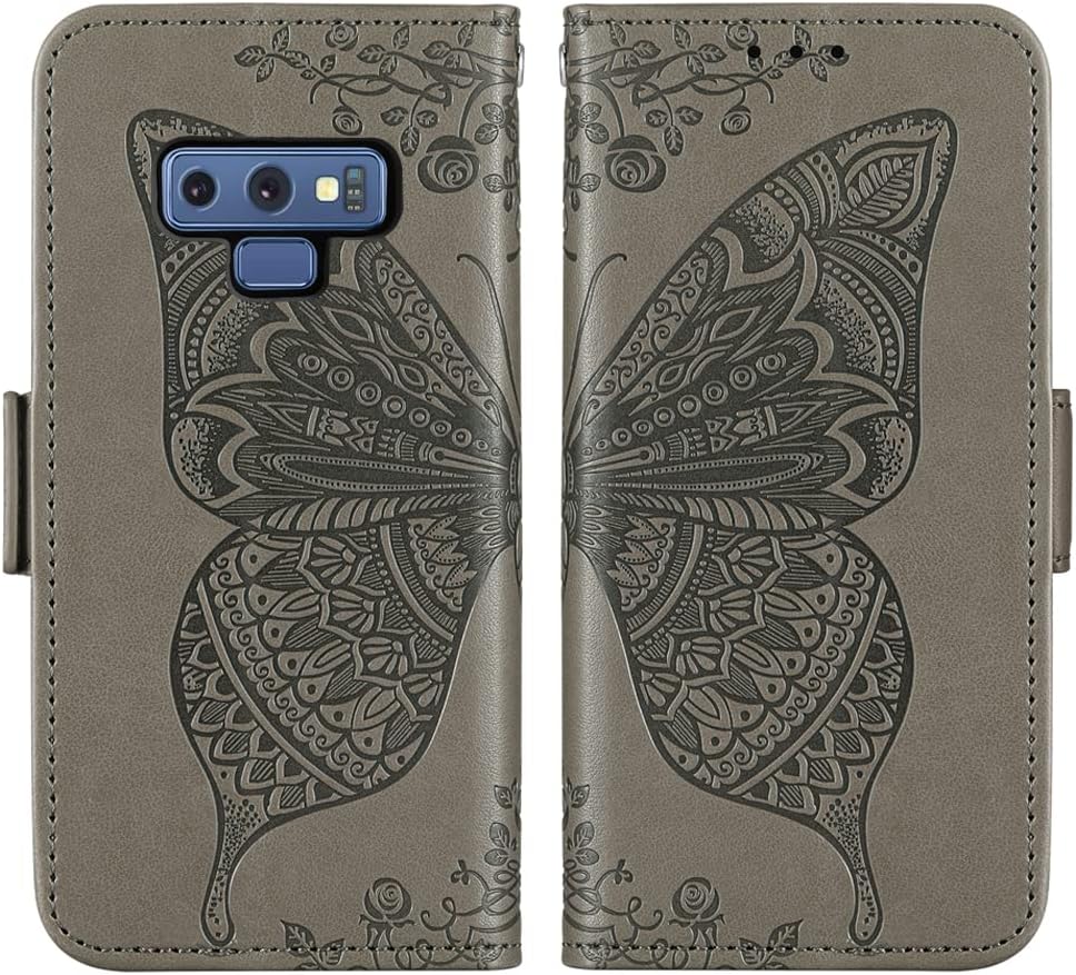 WWAAYSSXA Compatible con Samsung Galaxy Note 9 – Funda tipo cartera con correa para la muñeca, correa de piel, soporte para tarjetas, accesorios