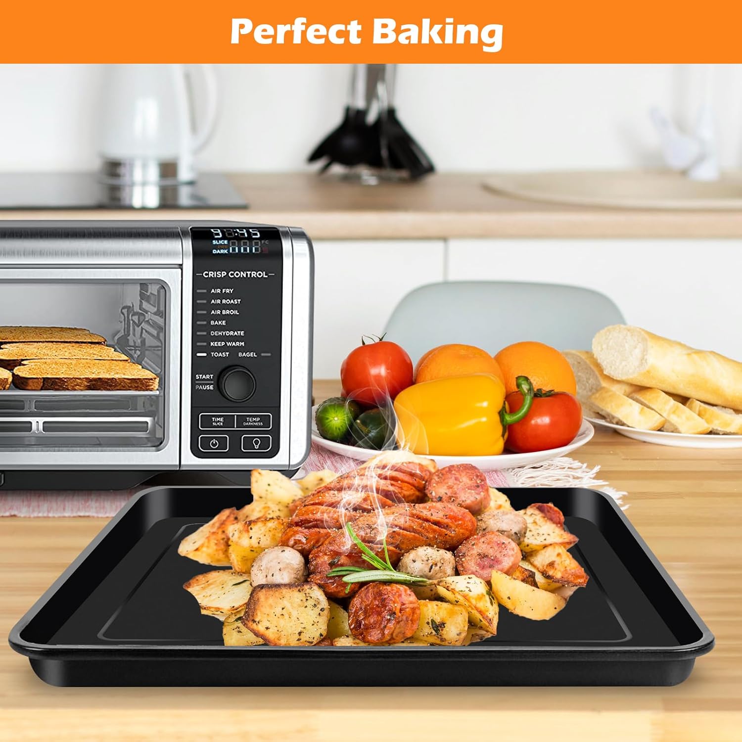 Sartén para freidora de aire Ninja Foodi SP101 Horno de encimera digital para freidora de aire, 13 x 13 pulgadas, placa de parrilla para freidora de