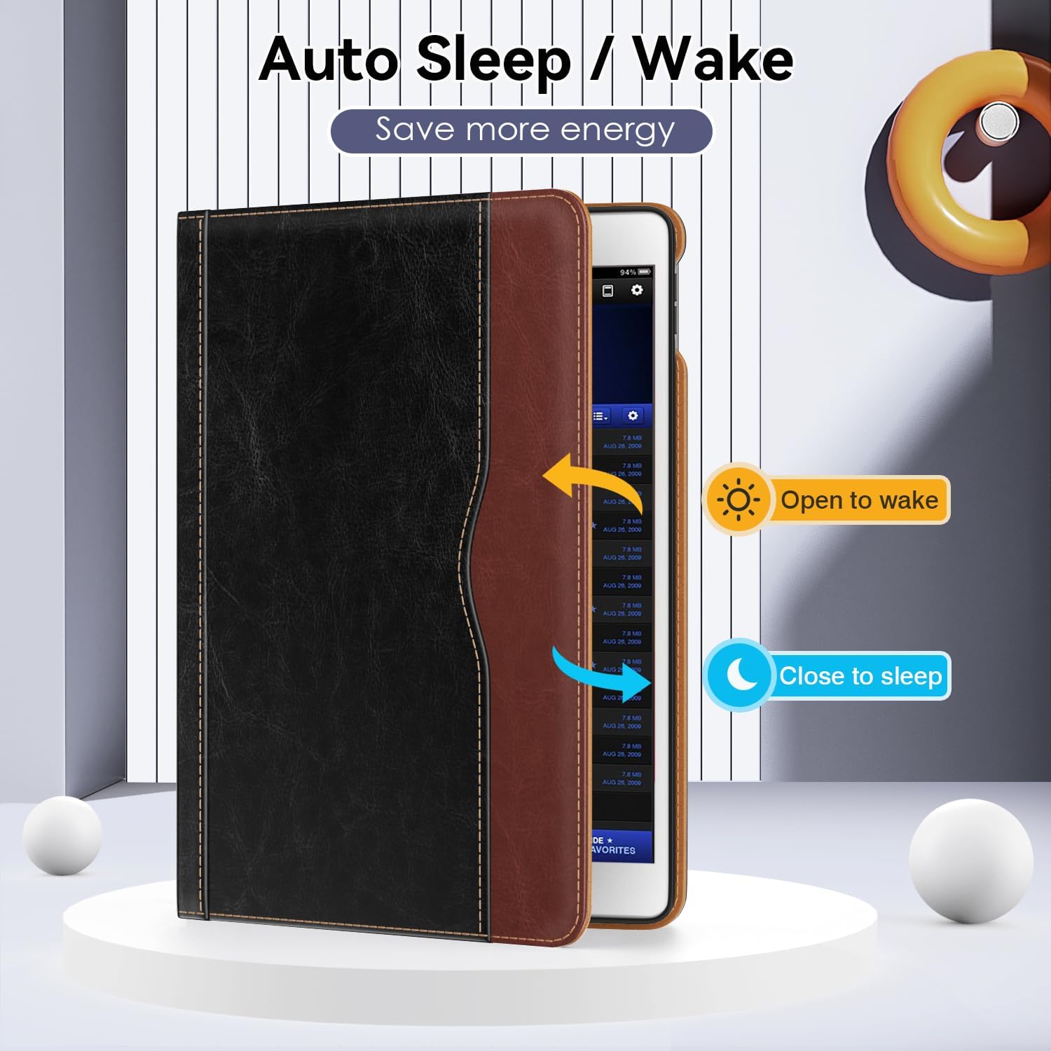 OKP Funda para iPad de 9 generación 2021  8 generación 20207 generación 2019 de 10.2 pulgadas con soporte de piel sintética de visión multiángulo