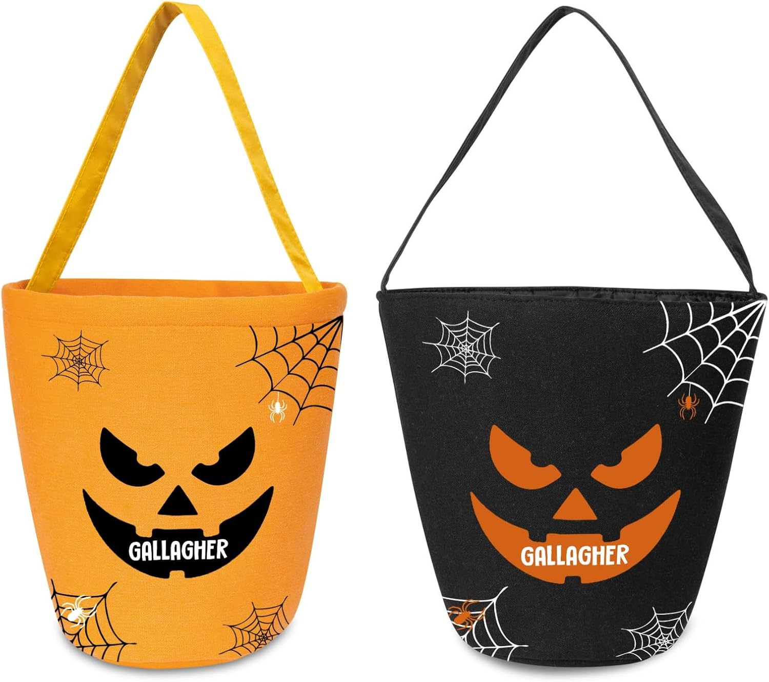 Cubo personalizado con nombre, cesta de dulces de Halloween, bolsa para niños y niñas, cubo de calabaza para fiesta de Halloween (estilo 3)