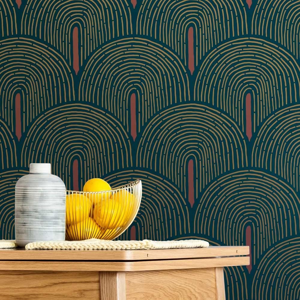 Plantilla de pared de arco de sauce  Plantilla de pared inspirada en Art Deco para un fácil cambio de imagen de habitación de bricolaje  Diseño