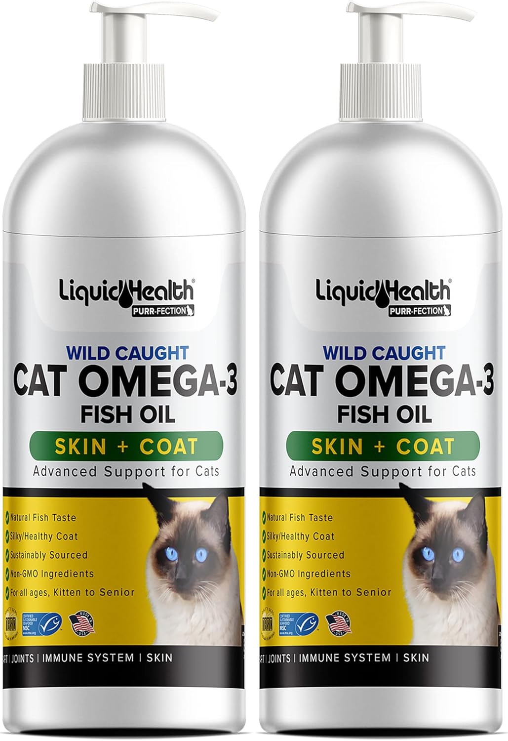 Liquid Health Pets Purr-Fection Omega 3 – Aceite de pescado para gatos – Omega 3 líquido para gatos con EPA+DPA+DHA, suplemento Omega 3 para gatos