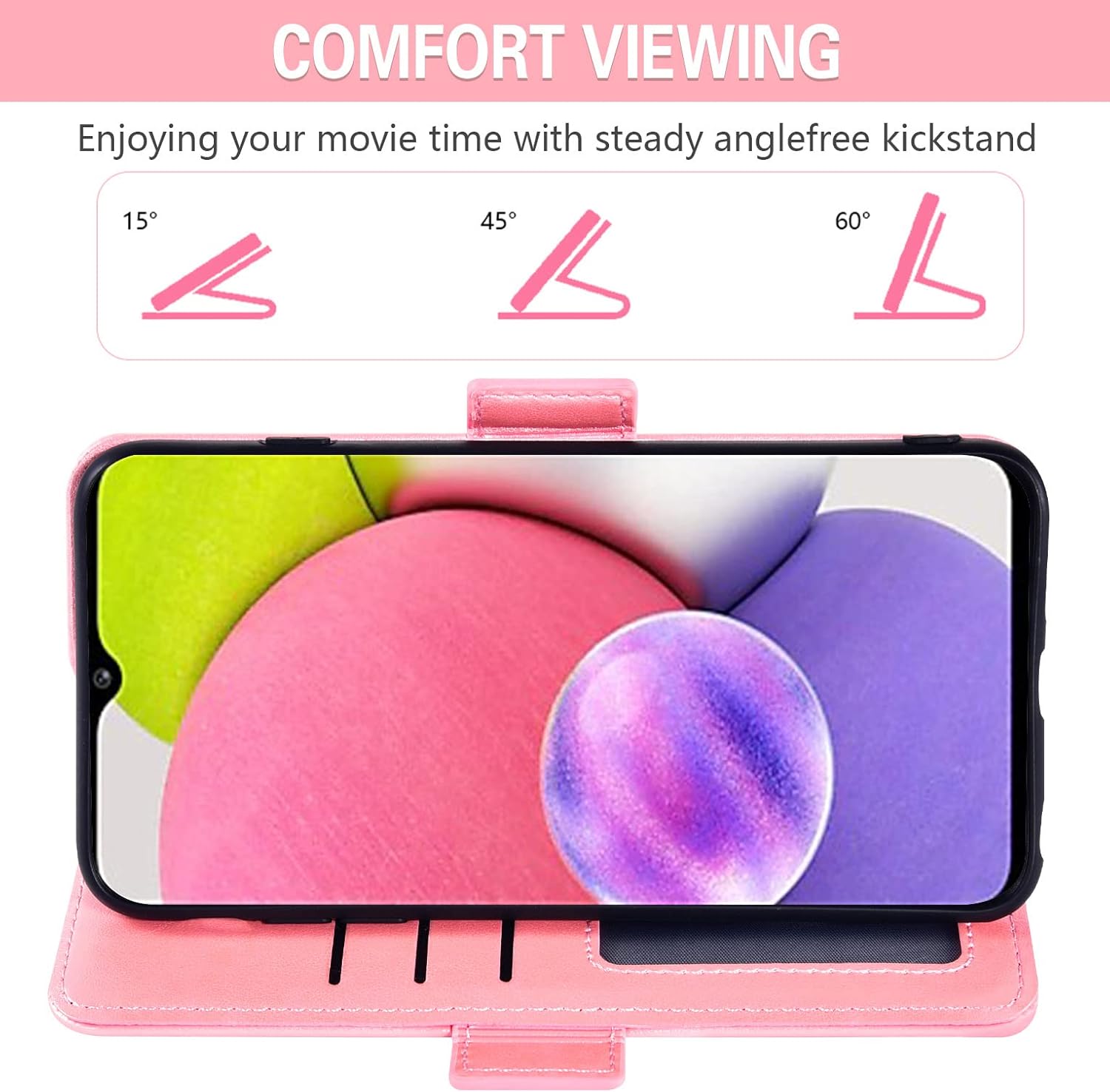 Asuwish Compatible con Samsung Galaxy A02s – Funda tipo cartera de vidrio templado, protector de pantalla para tarjetas de crédito, correa de muñeca