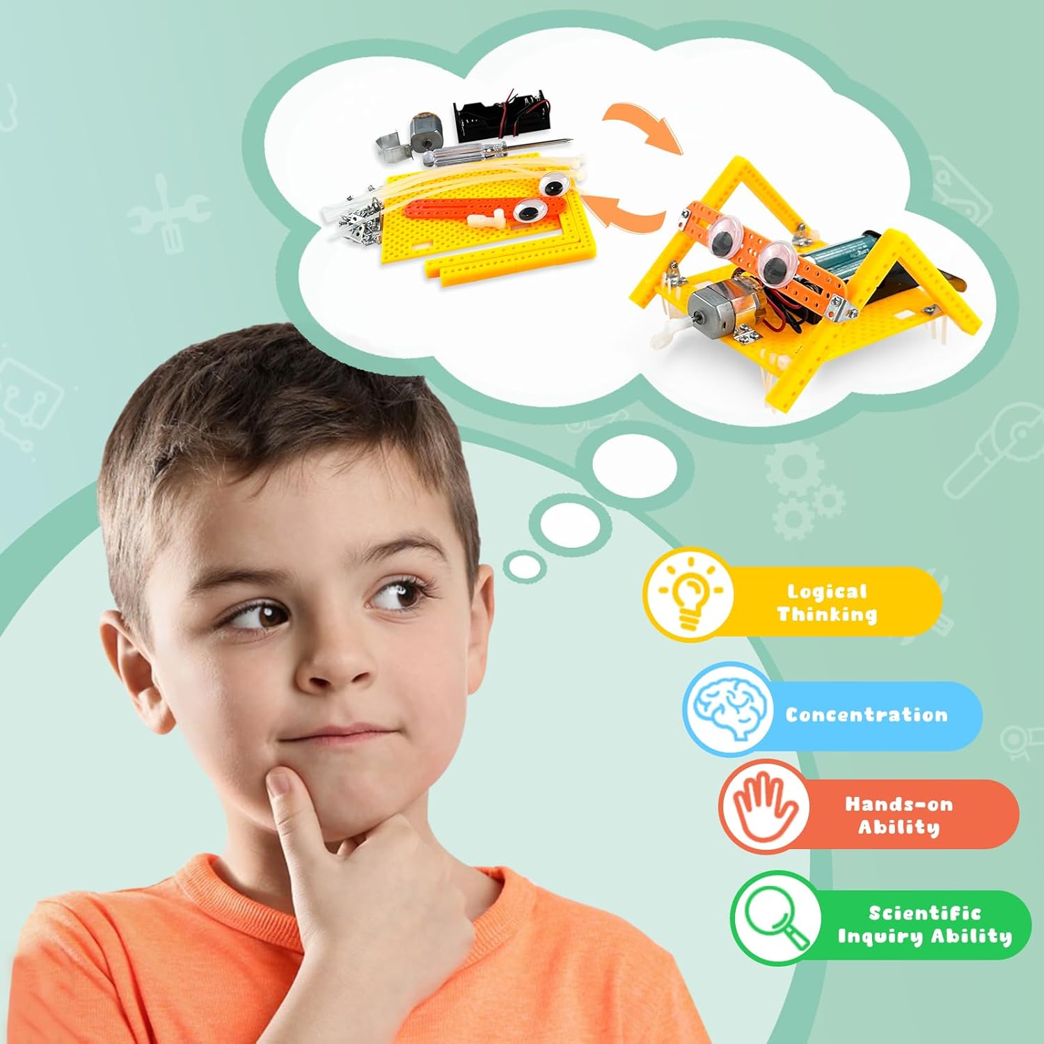 Juego de 6 proyectos STEM para niños de 8 a 12 años, kits de ciencia electrónica para niños de 6 a 8 años, juguete robótico de ingeniería de
