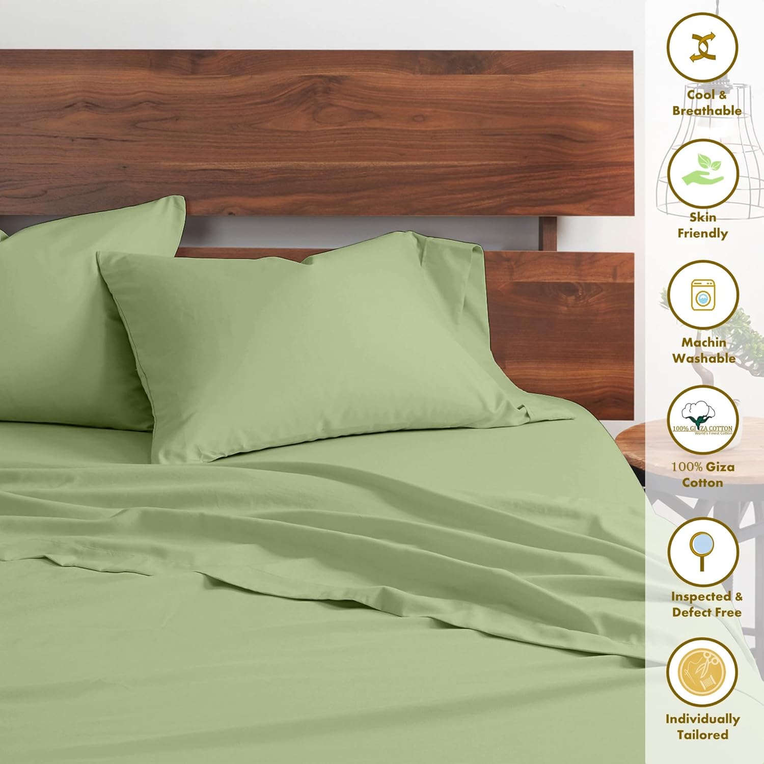 Giza – Sábana de algodón tamaño individual XL, 1000 hilos, 1000 hilos Giza-egipcio-My-Sheets, almohada, 100% algodón Giza cultivado en Egipto,