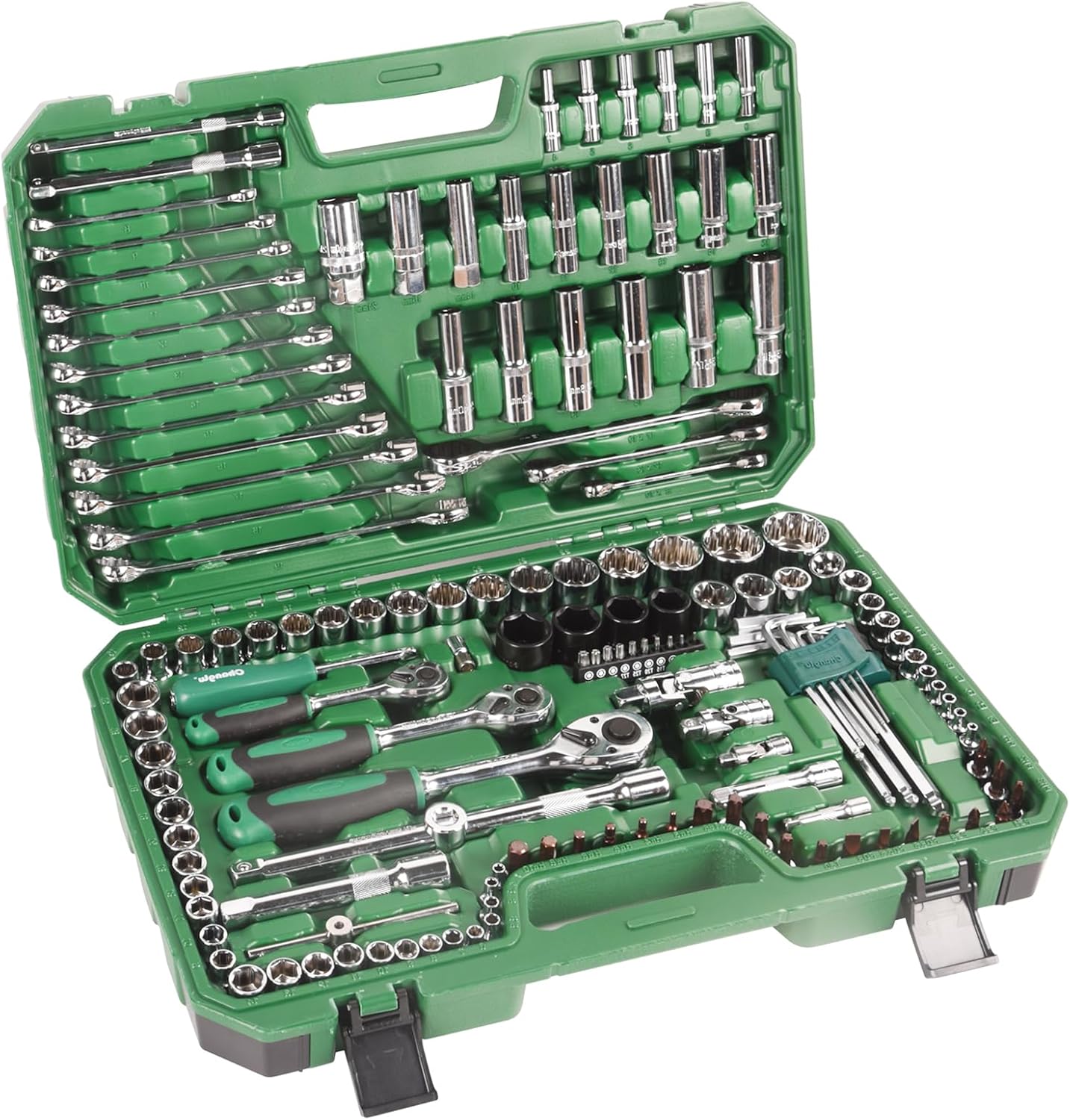 Juego de herramientas de 151 piezas de zócalo y accionamiento de 12″ 14″ 38″ Kit de herramientas mecánicas Juego de llaves de zócalo de unidad