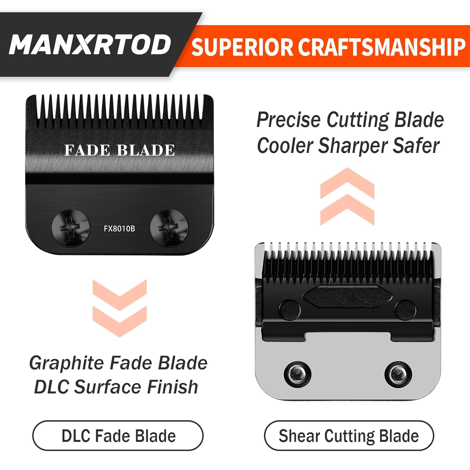 FX8010B – Cuchilla de repuesto para modelos BaBylissPRO FX870, FX890, FX825, FX673, cuchilla de repuesto de grafito compatible con cuchillas