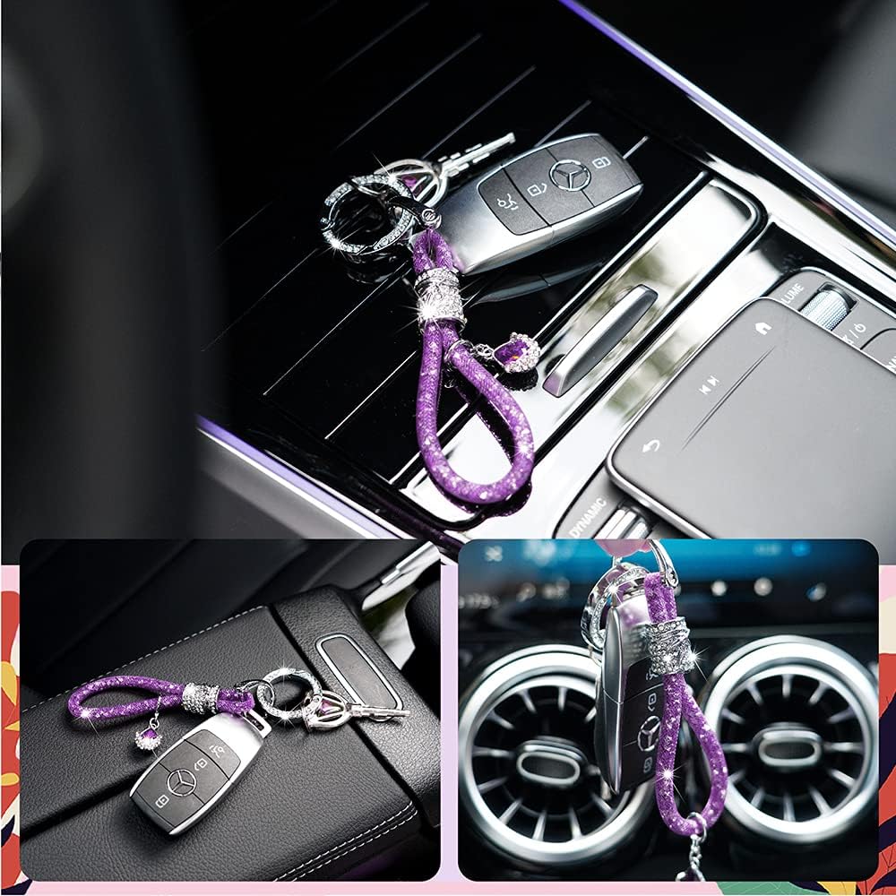 Bling Crystal – Llavero de coche para mujer, accesorios de diamantes de imitación, llavero de coche de moda