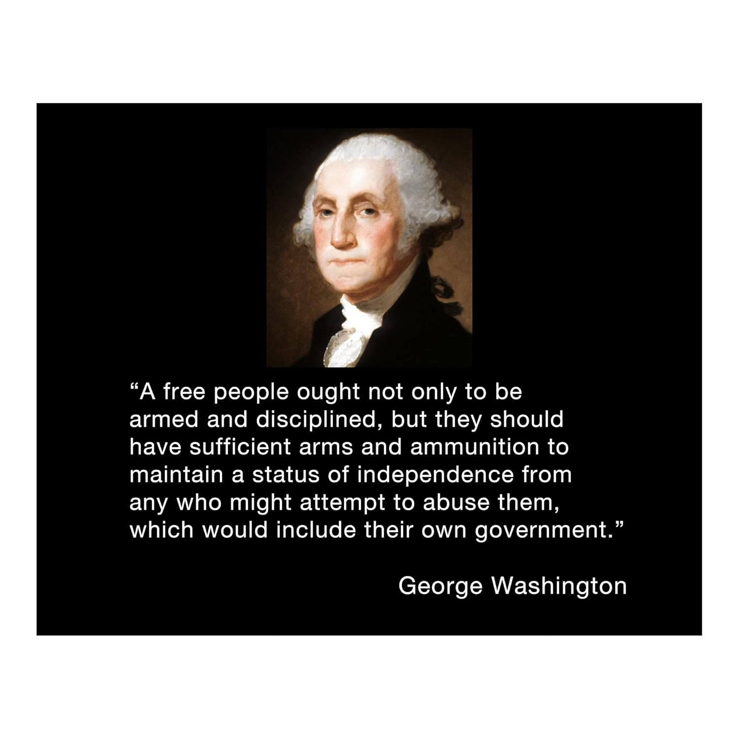 George Washington Quotes Wall Art – A Free People Ought Wall Art Print, This Presidential Portrait Patriotic Wall Decor Poster Is Ideal For Home,