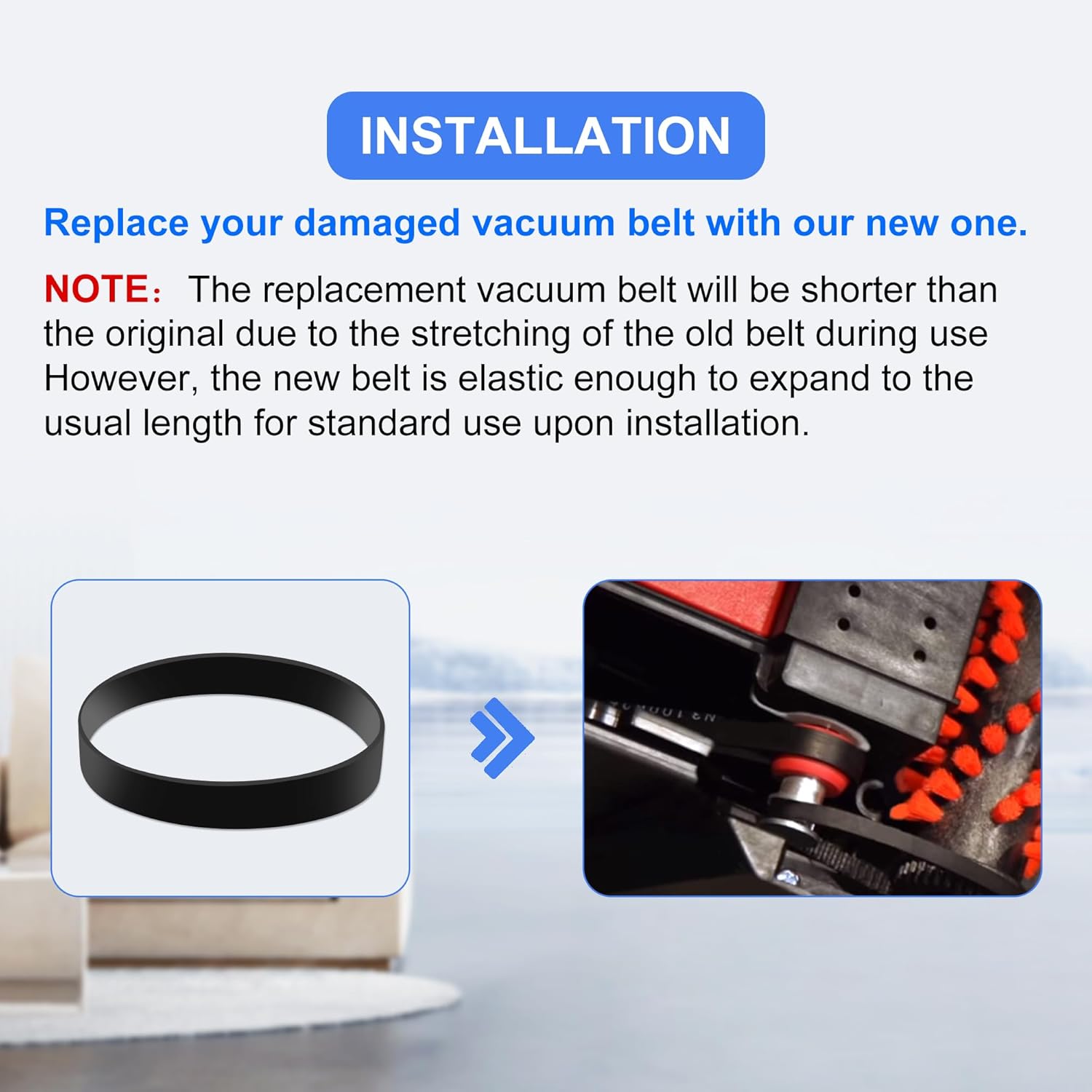 Correa de vacío para aspiradora vertical Hoover Elite Rewind Plus, pieza de repuesto #562932001 para UH71012, UH71200, UH71003, UH71013, UH71009,