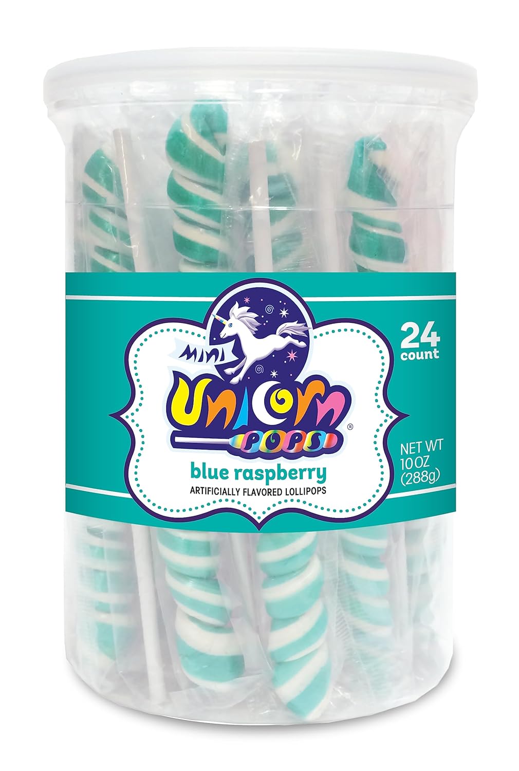 Unicorn Pops – 24 paletas de unicornio envueltas individualmente, recuerdos de fiesta de unicornio, bufés de dulces, paletas a granel (frambuesa