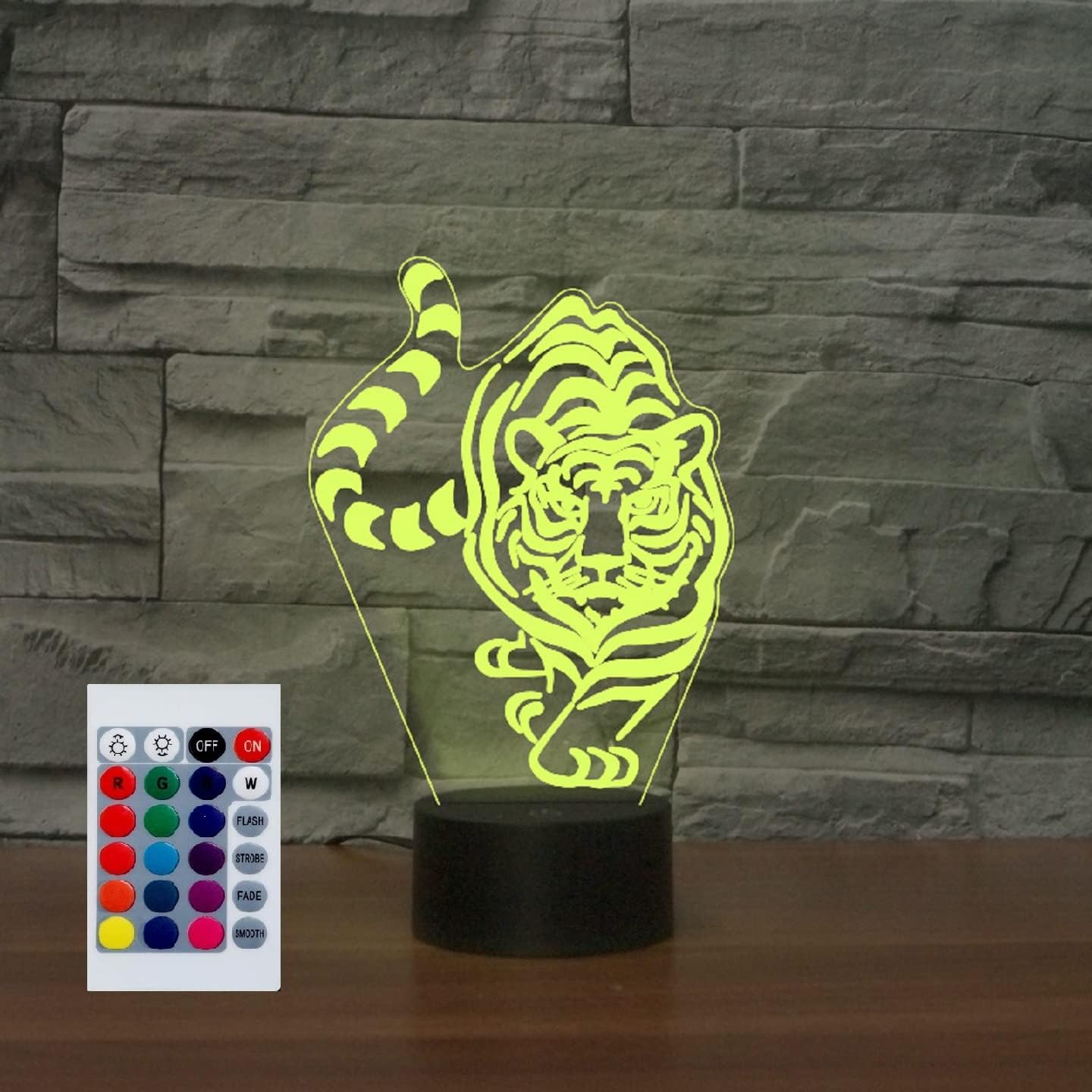 Luz nocturna para niños, lámpara LED de tigre 3D con control remoto, 16 colores cambiantes, regalo de cumpleaños de Navidad para niño