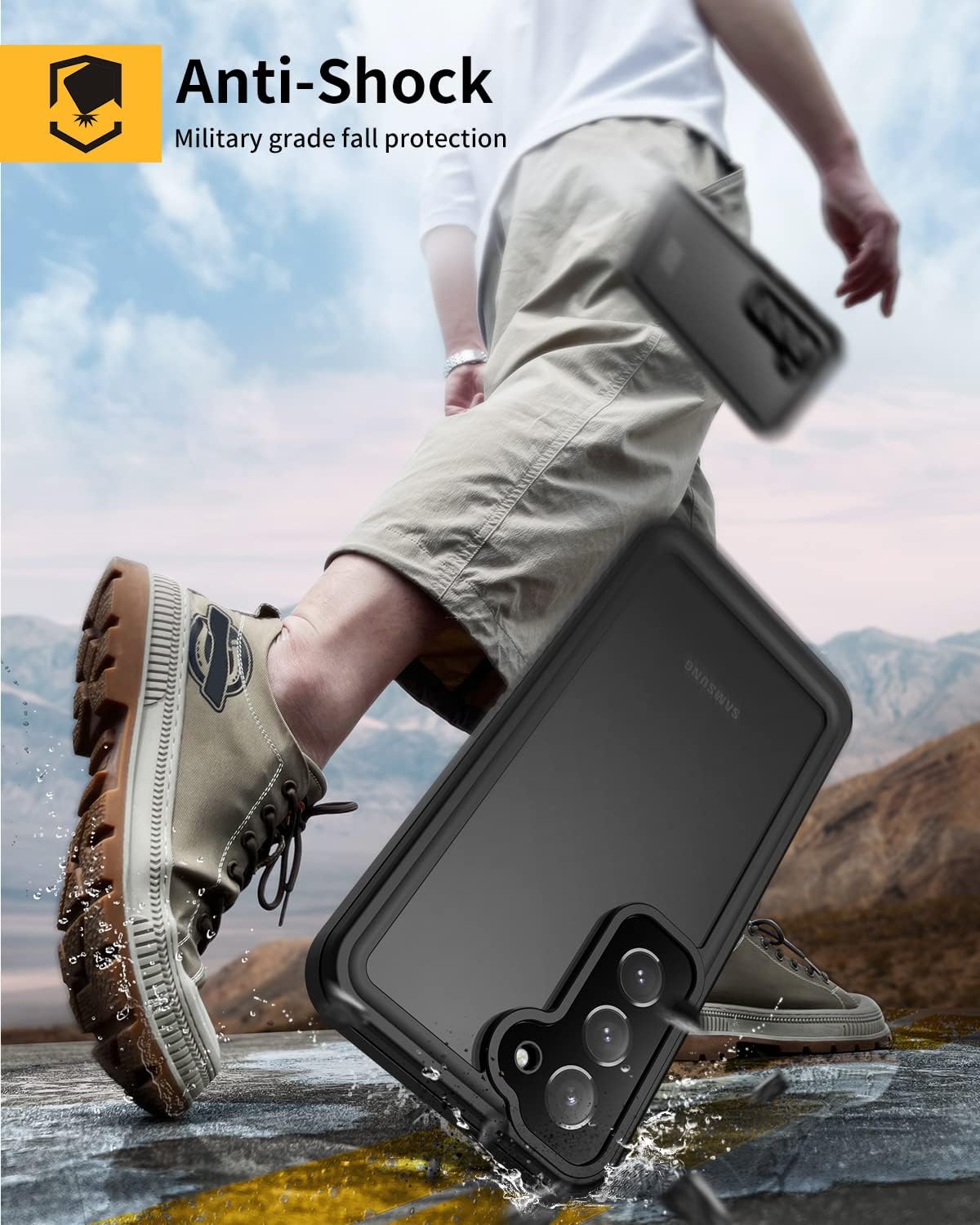 Lanhiem Funda para Samsung Galaxy A54 5G, IP68 impermeable a prueba de polvo con protector de pantalla integrado, resistente a prueba de golpes,