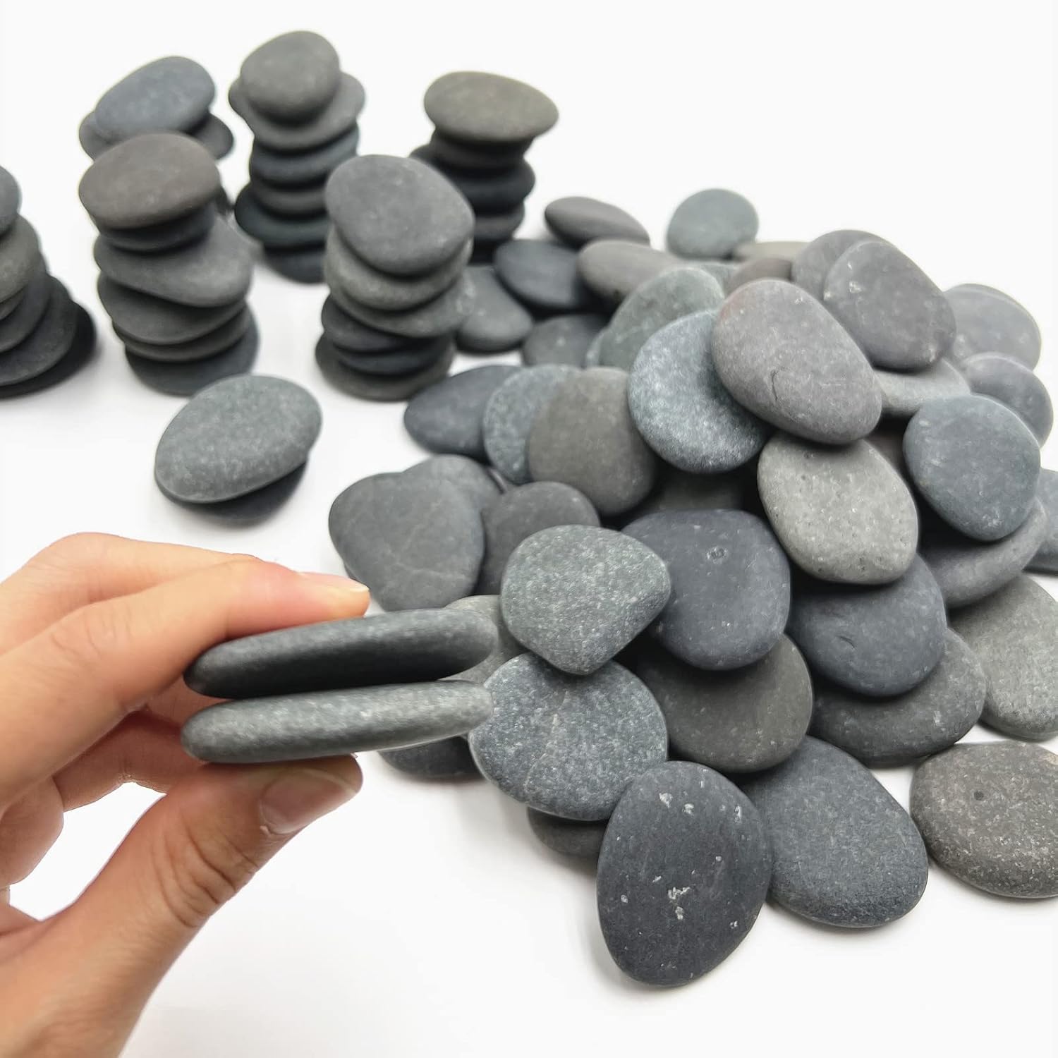 Lifetop 100 rocas de pintura a granel, rocas naturales de río para bricolaje, rocas planas y suaves para artes, manualidades, decoración, rocas