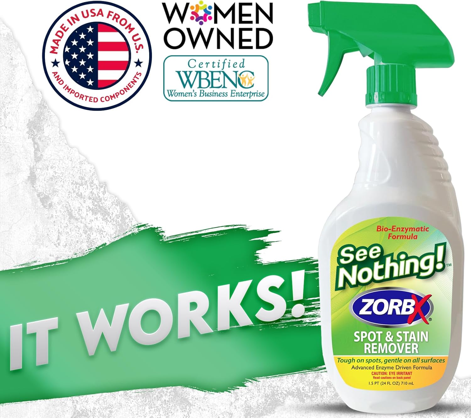 ZORBX Spray removedor de manchas y manchas See Nothing, removedor de manchas perfecto para zapatos, ropa, muebles y ropa de cama de mascotas,