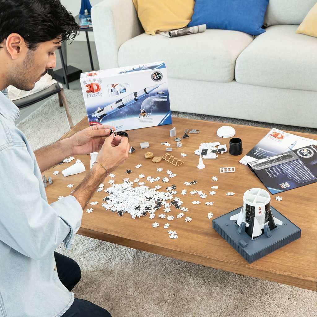 Ravensburger Apollo Saturn V Rocket Edition 440 Piece 3D Jigsaw Puzzle for Kids 11545 – Easy Click Technology Means Pieces Fit Together Perfectly