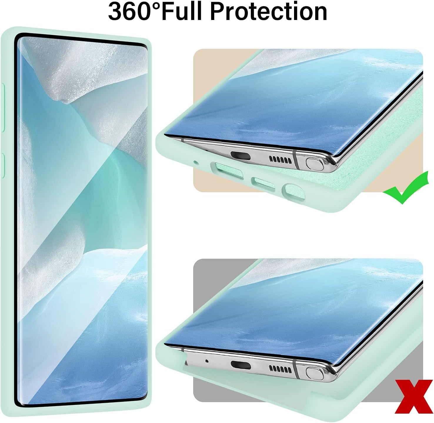 NUIMADL Funda de silicona líquida compatible con Samsung Galaxy Note 10 Plus, protección de cuerpo completo de goma de gel a prueba de golpes para