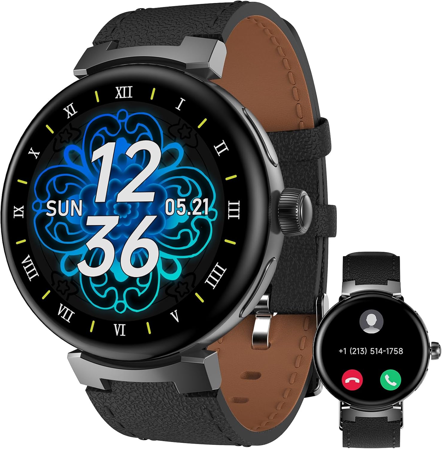 aigo Reloj inteligente para hombres y mujeres, llamadas Bluetooth, 107 modos deportivos, rastreador de fitness con frecuencia cardíaca, monitoreo
