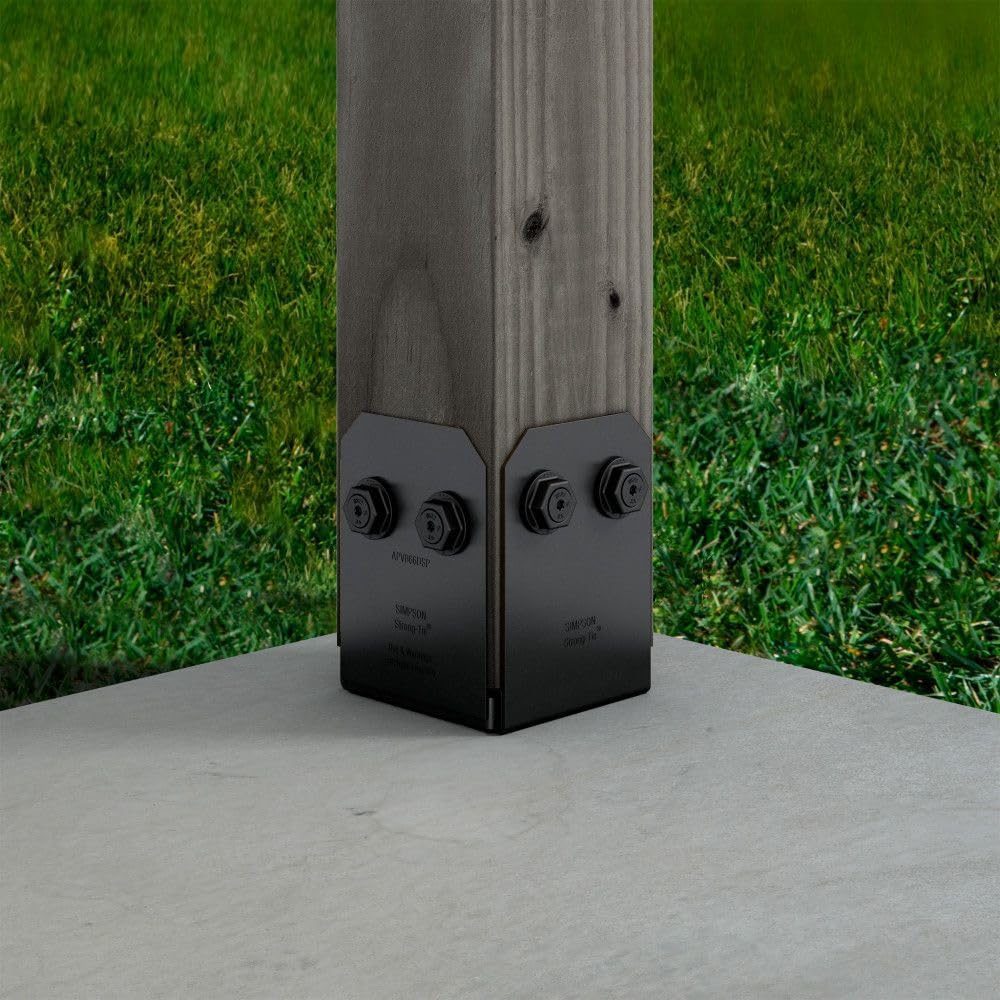 Simpson Strong-Tie Outdoor Accents Avant Collection ZMAX, base de poste con recubrimiento de polvo negro para 6×6