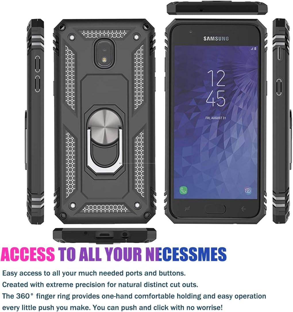 Zoeirc Funda para Galaxy J3 2018, funda J3 Star, J3 Achieve, Galaxy ExpressAmp Prime 3, J3 OrbitJ3 AuraSol 3, soporte magnético para anillo de