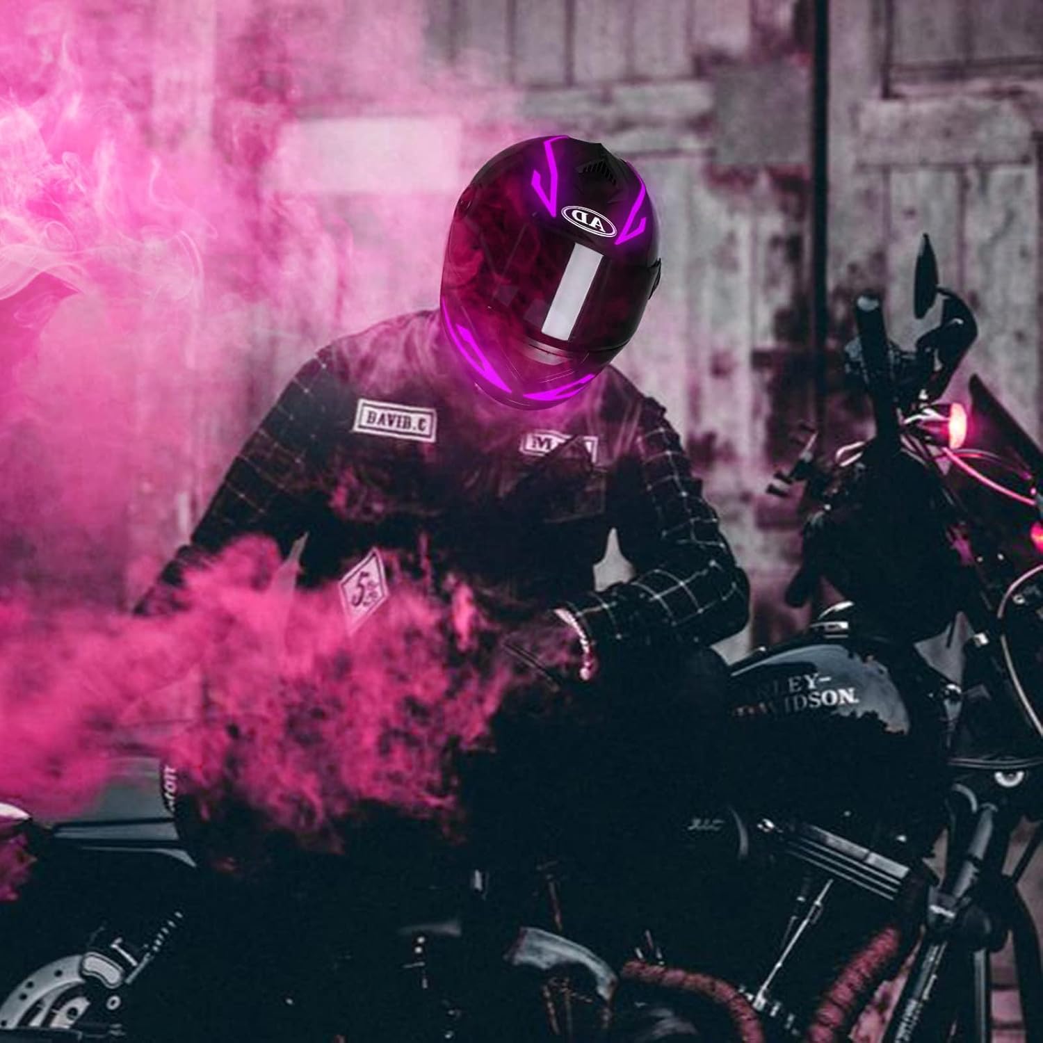 Luz para casco de motocicleta, 3 modos de conducción EL, tira de luz para casco, kit de decoración de luz de señal de conducción nocturna