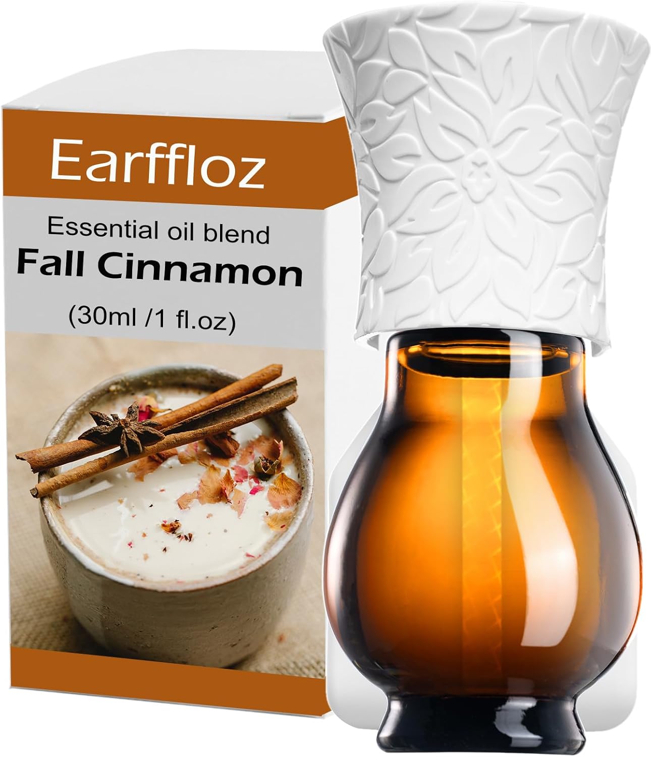 Difusor de aceite esencial enchufable para cocina con aceite (canela de otoño, 1 onza líquida), enchufe de pared natural, ambientador fuerte aroma