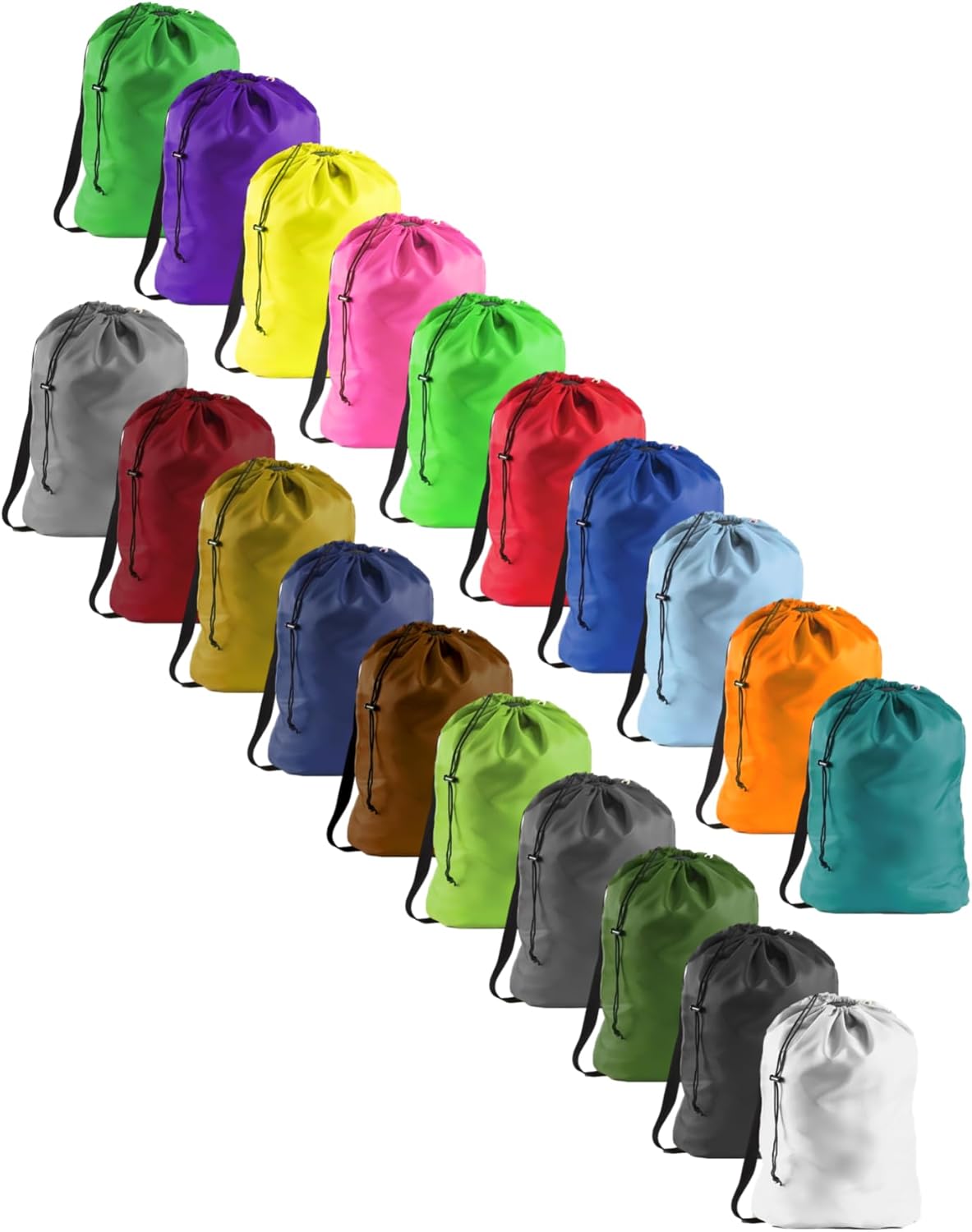 Bolsa de almacenamiento de lavandería resistente con correa para el hombro, 22 x 28 pulgadas, poliéster de 210 denier, soporta 2 cargas o 35 libras,