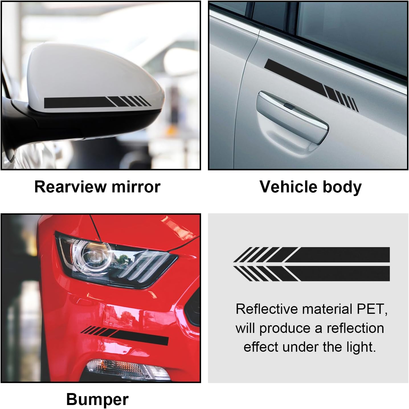2 calcomanías para espejo retrovisor de automóvil, calcomanías de vinilo impermeable para espejos retrovisores de vehículos, accesorios universales