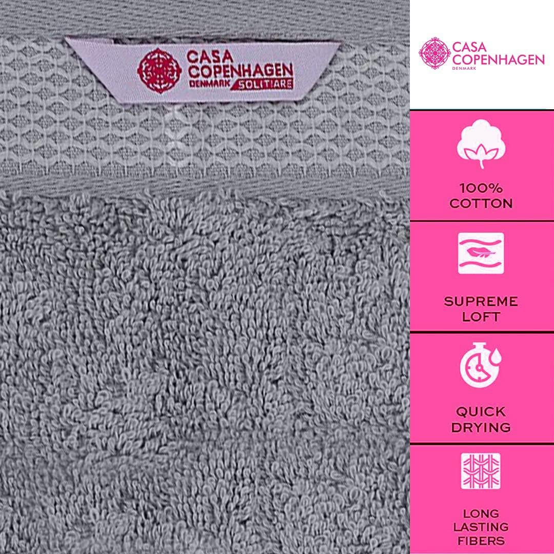 CASA COPENHAGEN Solitaire – Juego de 6 toallas de baño diseñadas en Dinamarca, 21.16 ozm, 2 toallas de mano, 2 toallas de mano y 2 toallas pequeñas,