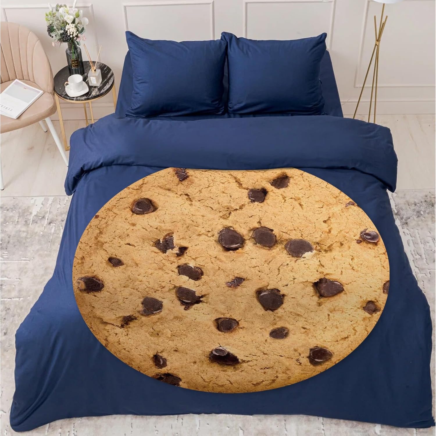 Manta de galletas para adultos y niños, suave y cómoda manta redonda de franela novedosa para ropa de cama, manta gigante de comida para regalos