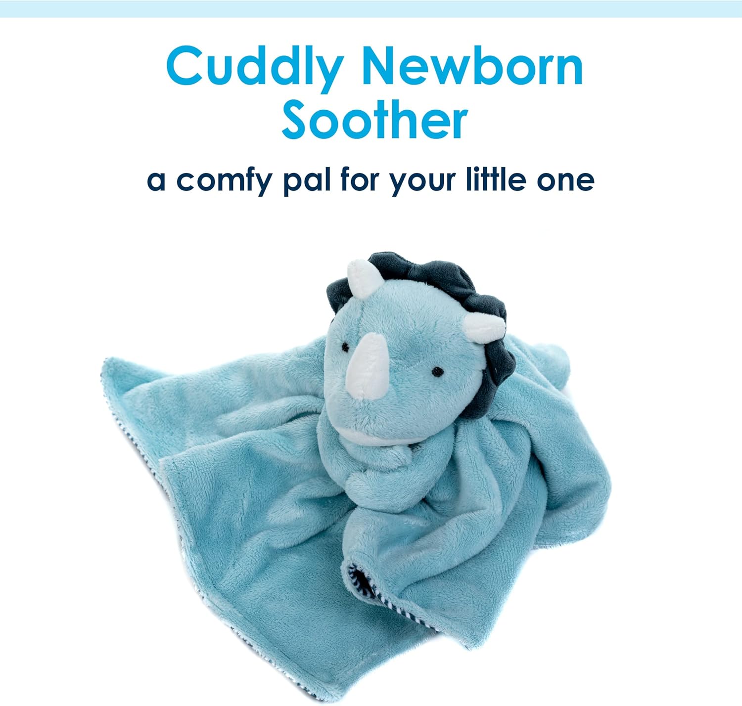 KIDS PREFERRED Carter’s Dino Cuddle – Manta de seguridad de animales de peluche para acurrucarse, cuna, color azul