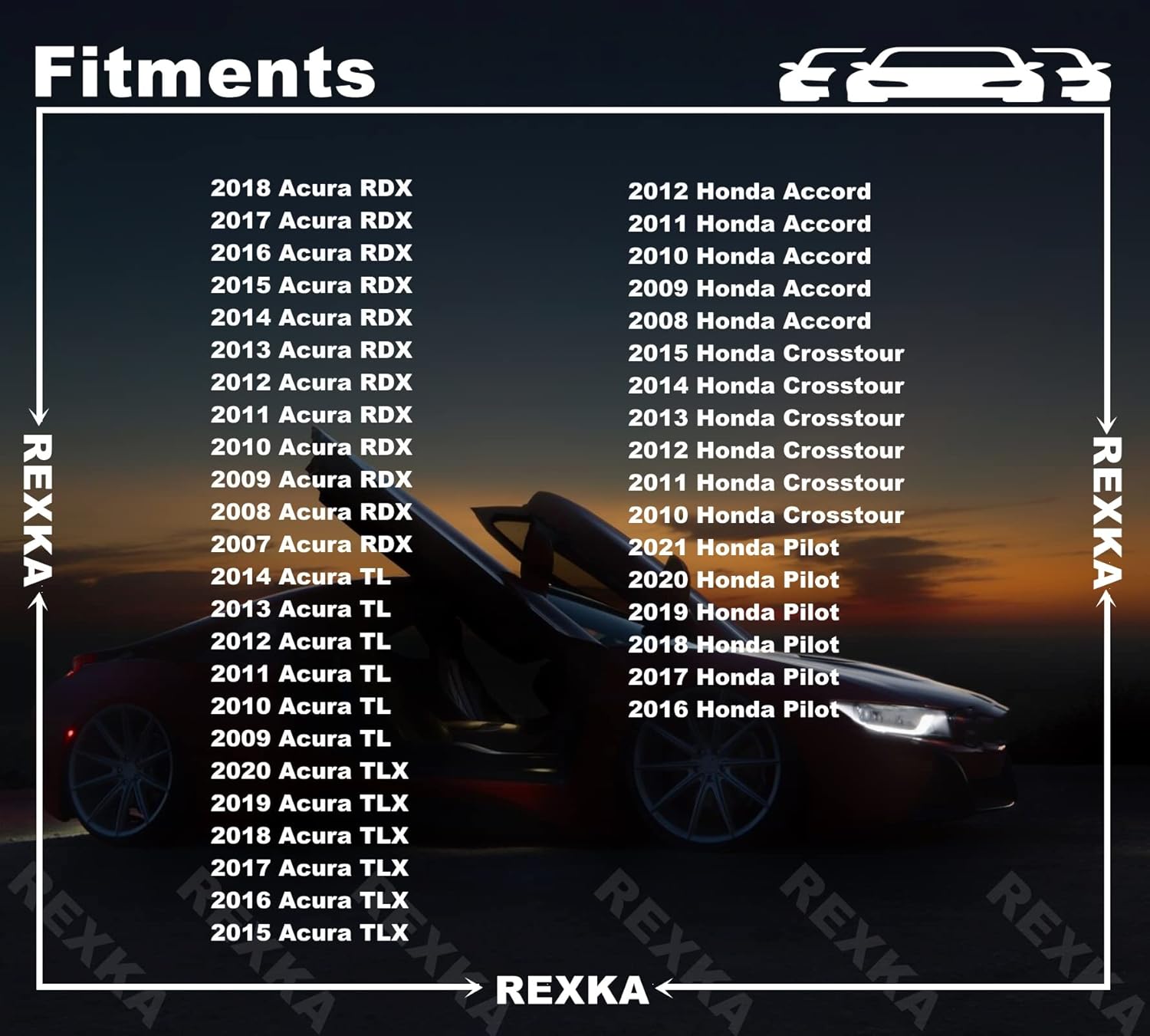 Rexka Juego de 20 piezas de 0.197 in para guardabarros, cubierta contra salpicaduras, tornillo, arandela, kit de tuercas para Honda Acura Accord