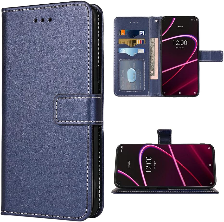 Compatible con T-Mobile Revvl 4 – Funda tipo cartera con correa para la muñeca, soporte para tarjetas, accesorios celulares, fundas para teléfono
