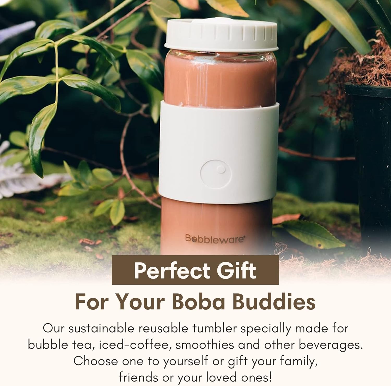 Vaso de té de burbujas de vidrio borosilicato con tapa y pajilla, vaso de batido Boba reutilizable, vaso de viaje de boca ancha con funda, a prueba