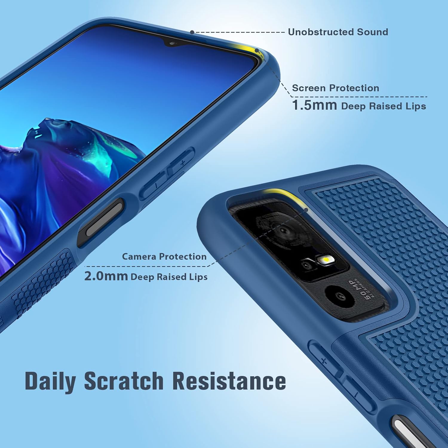 FNTCASE Funda para TCL 40-XE 5G Funda de teléfono con textura mate de doble capa a prueba de golpes de grado militar  Protección resistente a prueba