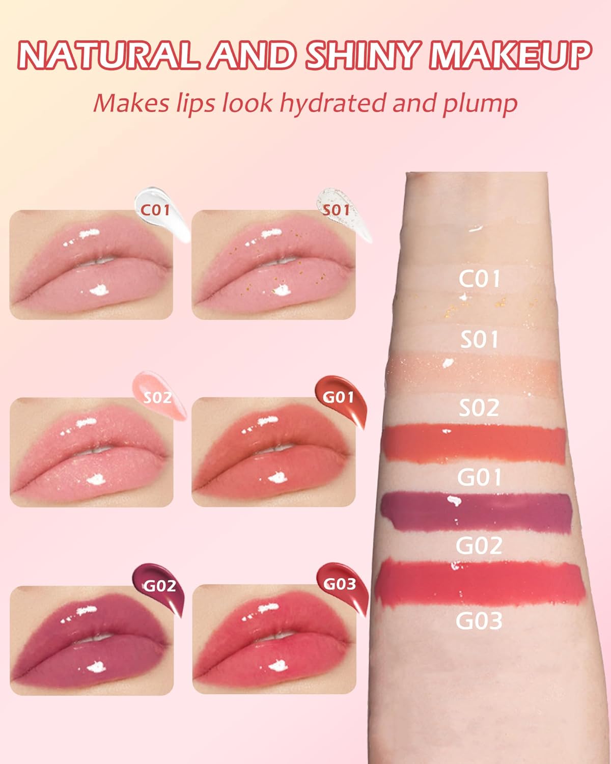 Aceite hidratante para labios, 6 colores tintados, brillo de aceite de labios, nutritivo rosa y rojo, brillante para el cuidado de los labios,