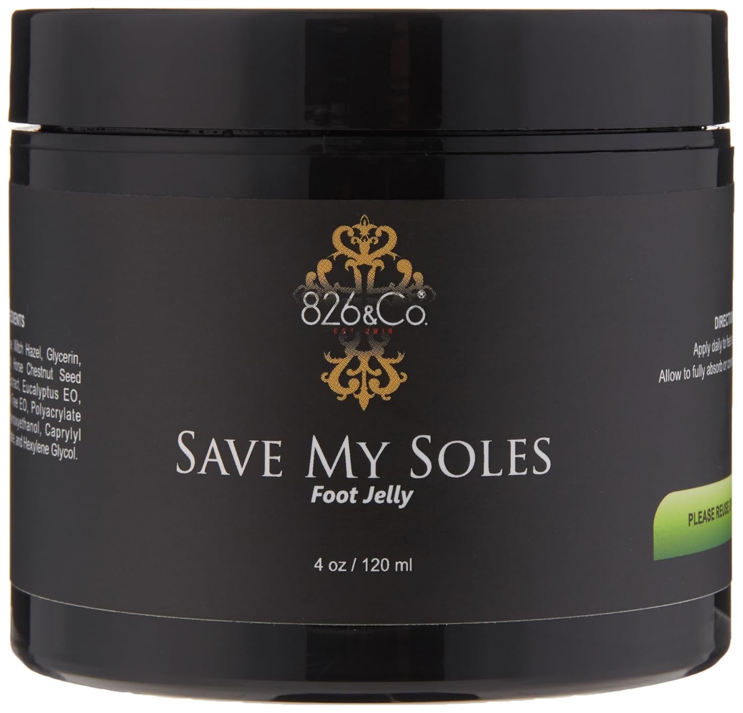 826 & Co. SAVE MY SOLES Revitalizing Soothing & Stimulating Foot Gelly – Dry Soles, Cracked Rough Heels, Smelly Feet, Tired & Sore Joints & Muscles.