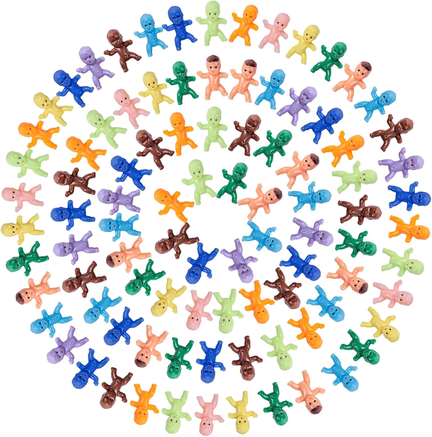 200 mini figuras de plástico para bebés, mini figuras de bebé de 1 pulgada, pastel de rey, bebés de plástico para juegos de cubitos de hielo, juegos