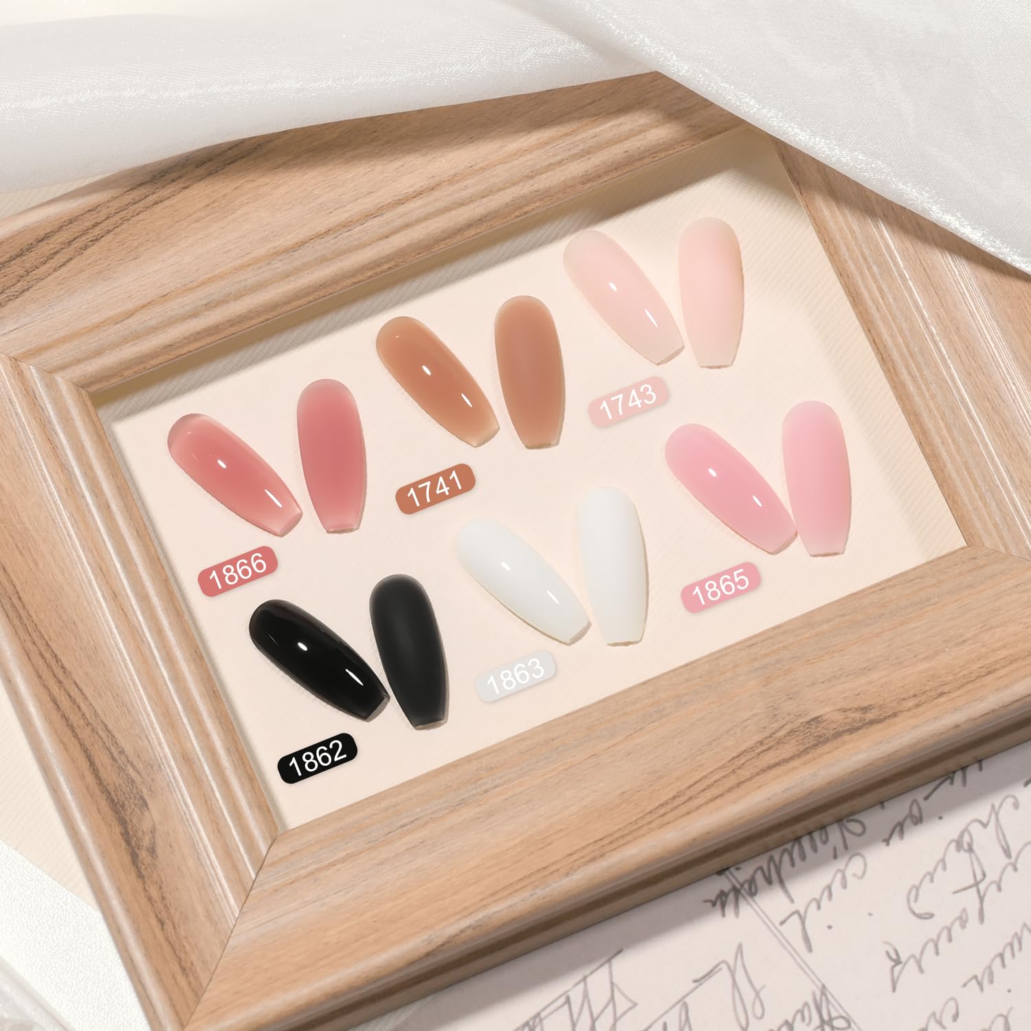 GAOY Juego de gel de poliéster, kit de gel de extensión de uñas, 6 colores clásicos, rosa, nude, negro, gel constructor de uñas para arte de uñas,