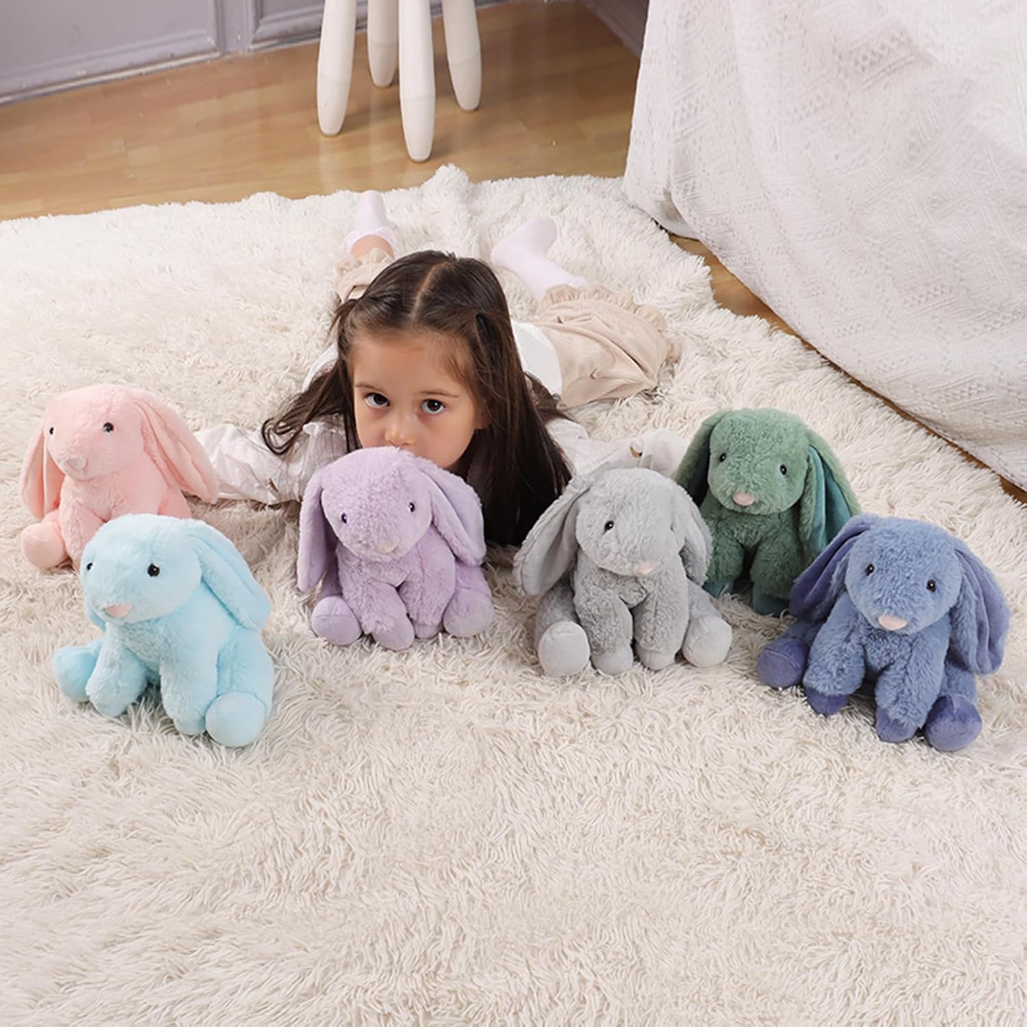 Apricot Lamb Toys – Conejo de peluche gris con orejas suaves y esponjosas (conejo gris, 8 pulgadas)