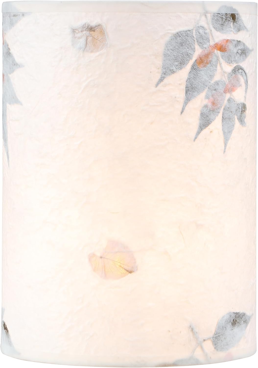 Aspen Creative 31317 Pantalla de lámpara de construcción de araña con forma de tambor en papel de pétalos blanco hueso, (8 x 8 x 11 pulgadas)